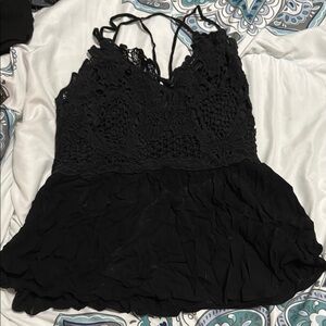 Maurices Black Bustier Peplum Camisole
